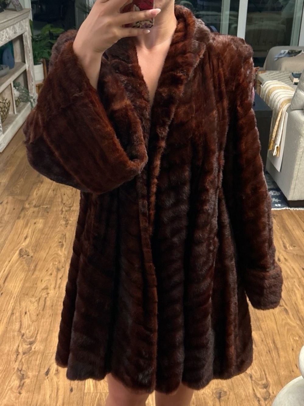 Luxury Brown Mink Fur Coat